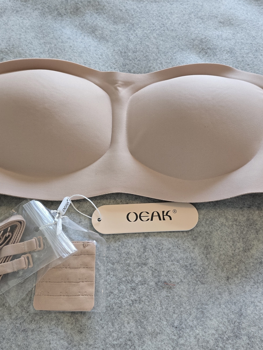 Oeak Strapless Nude Seamless Push-Up Bra Size L